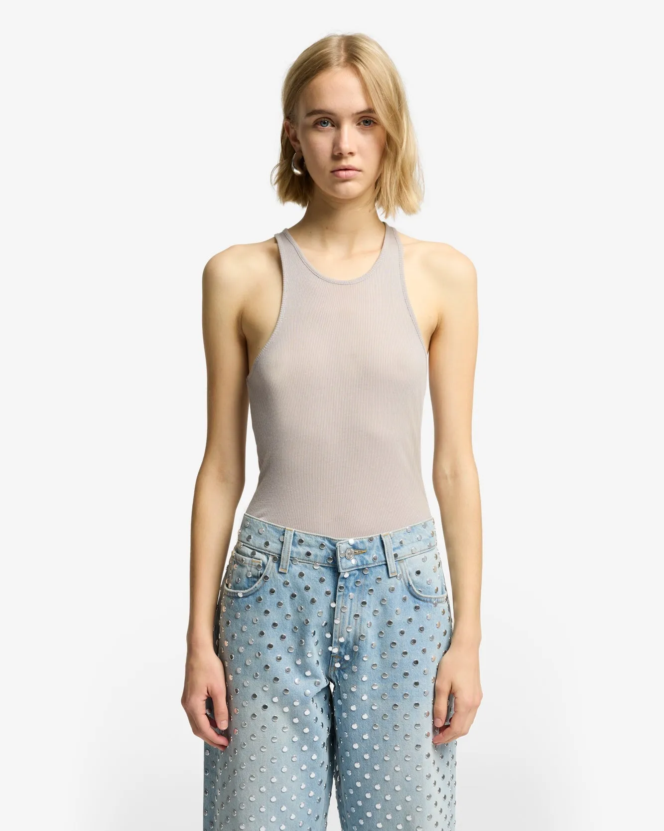 Racer Front Tank in Plum sold by 7 For All Mankind product image thumbnail 2