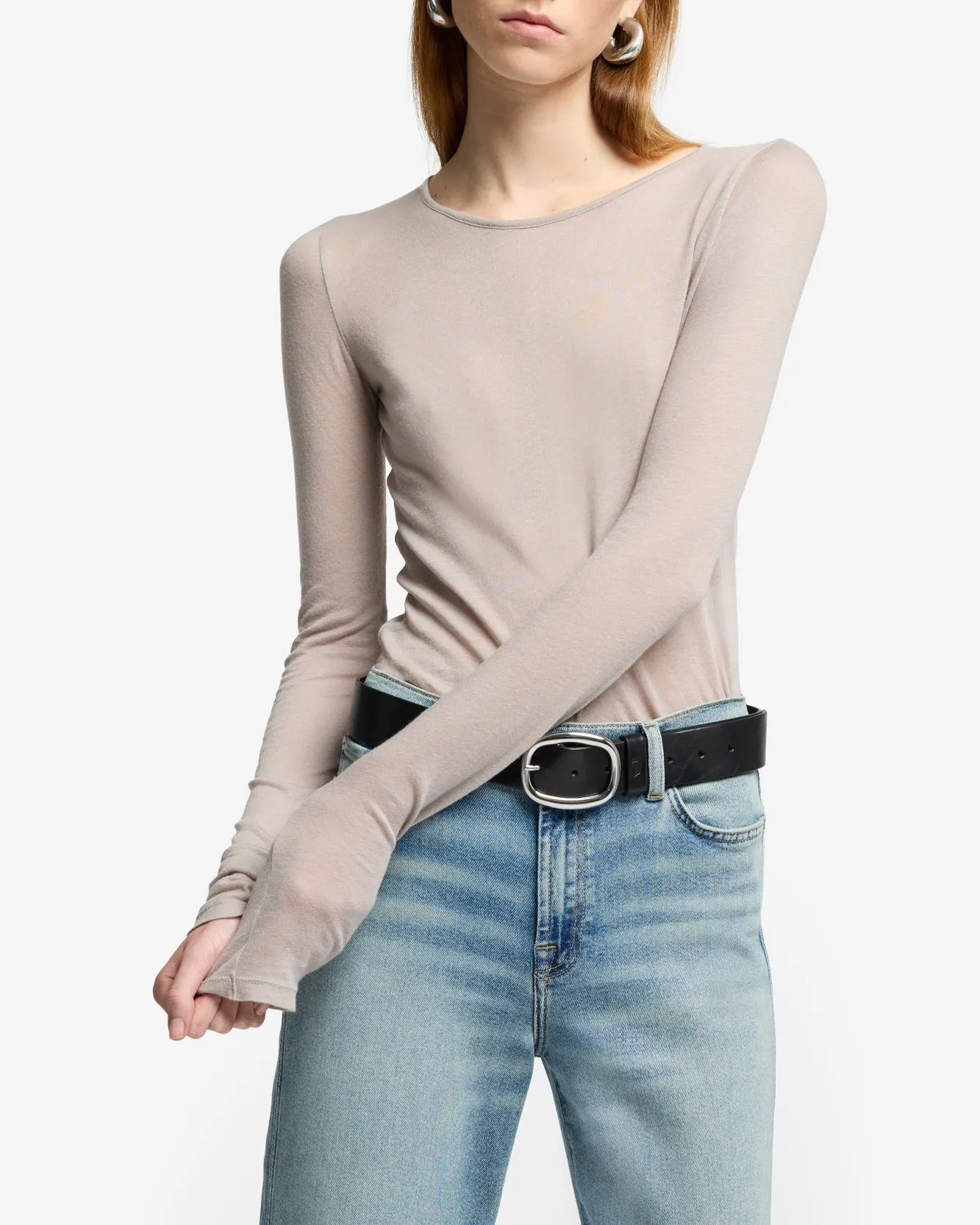 Long Sleeve Crew in Plum sold by 7 For All Mankind product image thumbnail 4