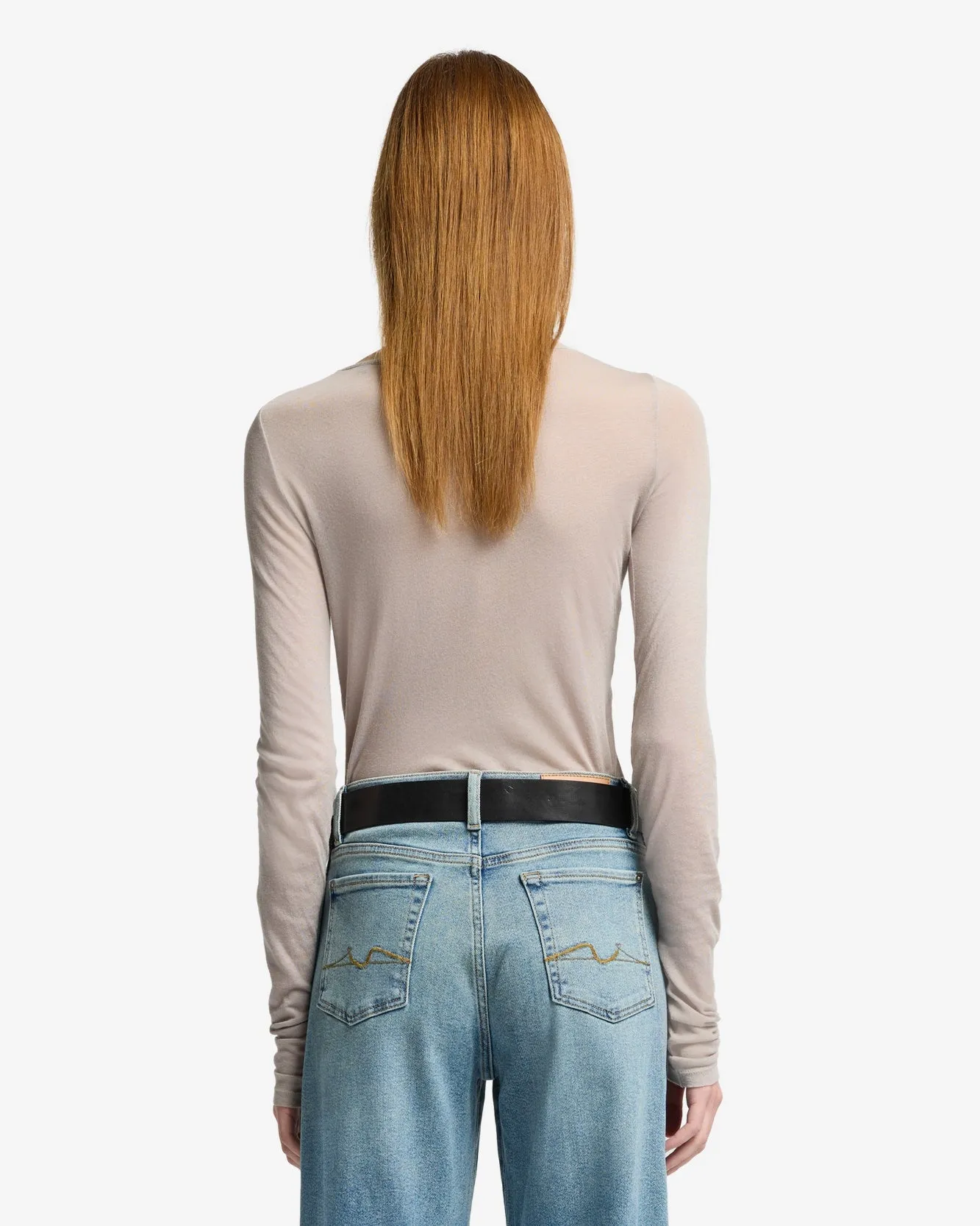 Long Sleeve Crew in Plum sold by 7 For All Mankind product image thumbnail 5