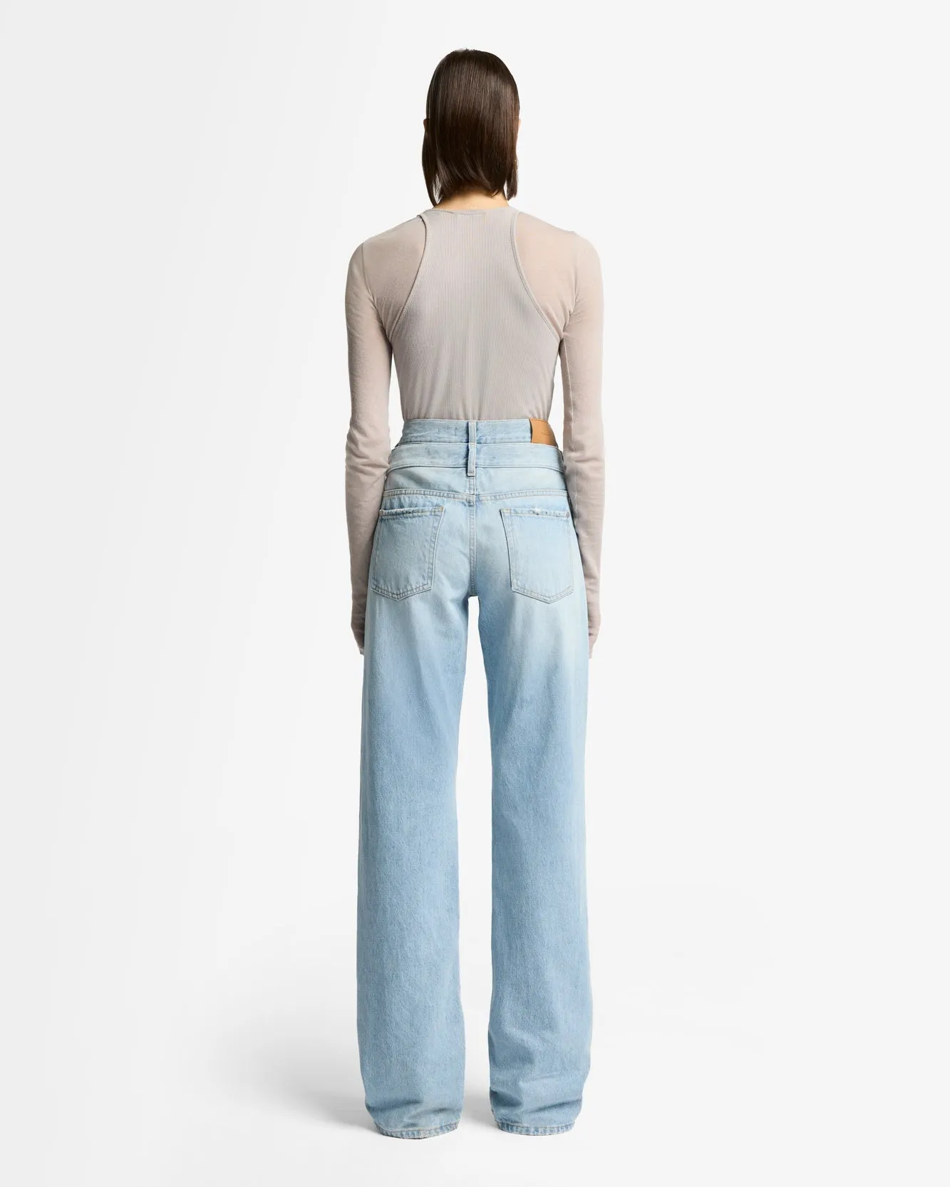 Double Waist Trouser in Bleach sold by 7 For All Mankind product image thumbnail 5