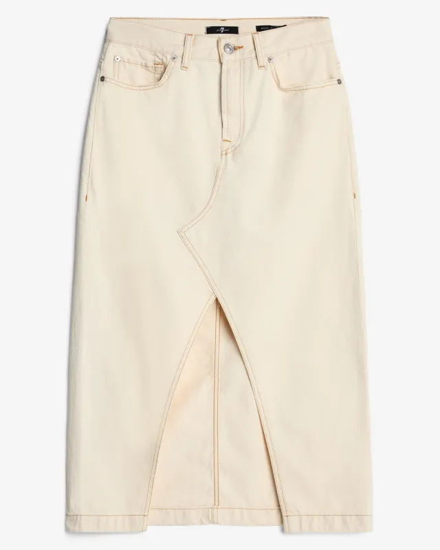 Denim Midi Skirt in Solitary Star sold by 7 For All Mankind