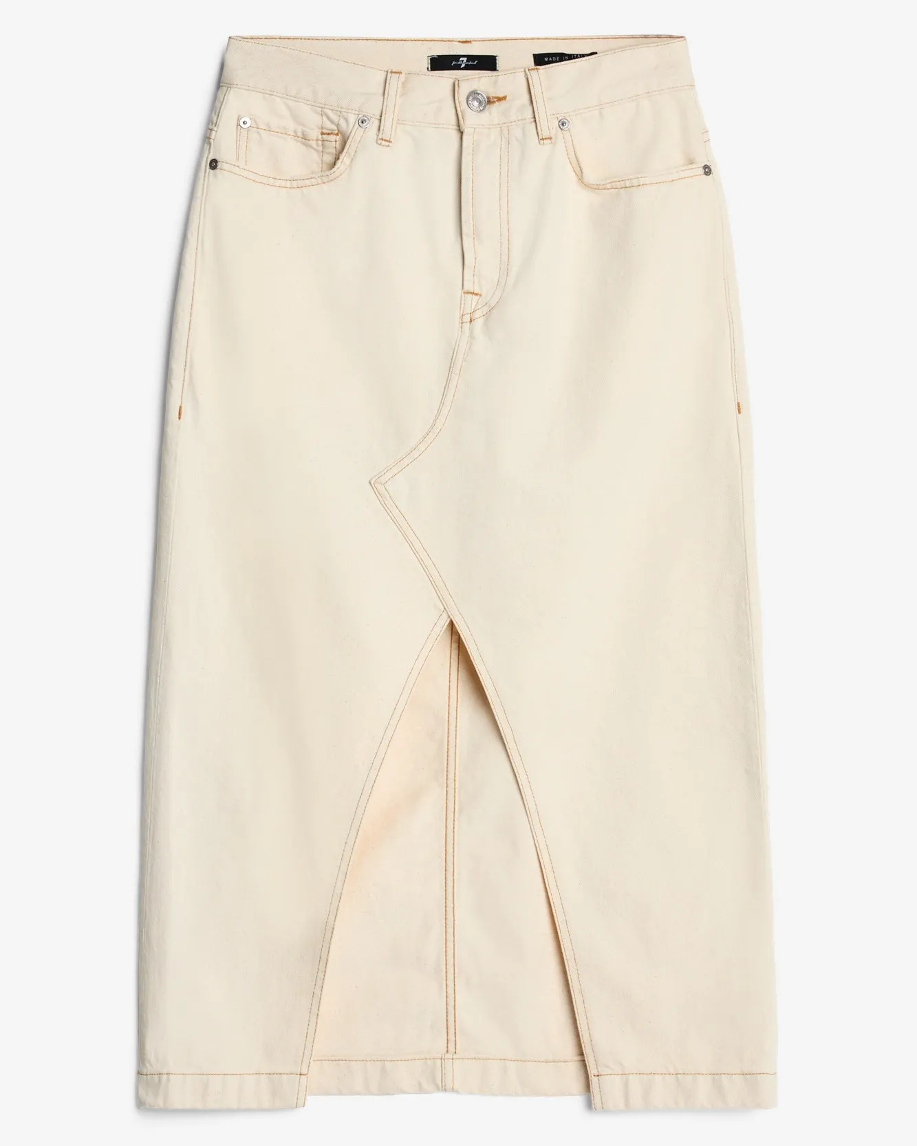 Denim Midi Skirt in Solitary Star sold by 7 For All Mankind