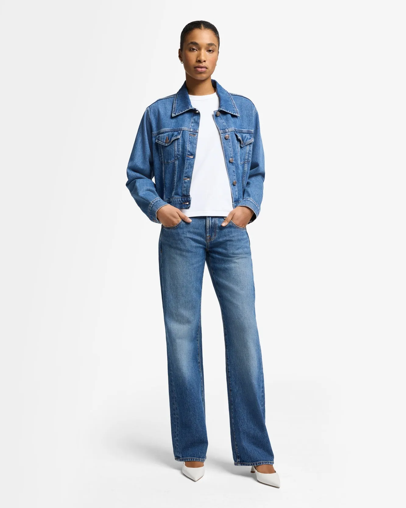 Nellie Denim Jacket in Weekend sold by 7 For All Mankind product image thumbnail 3