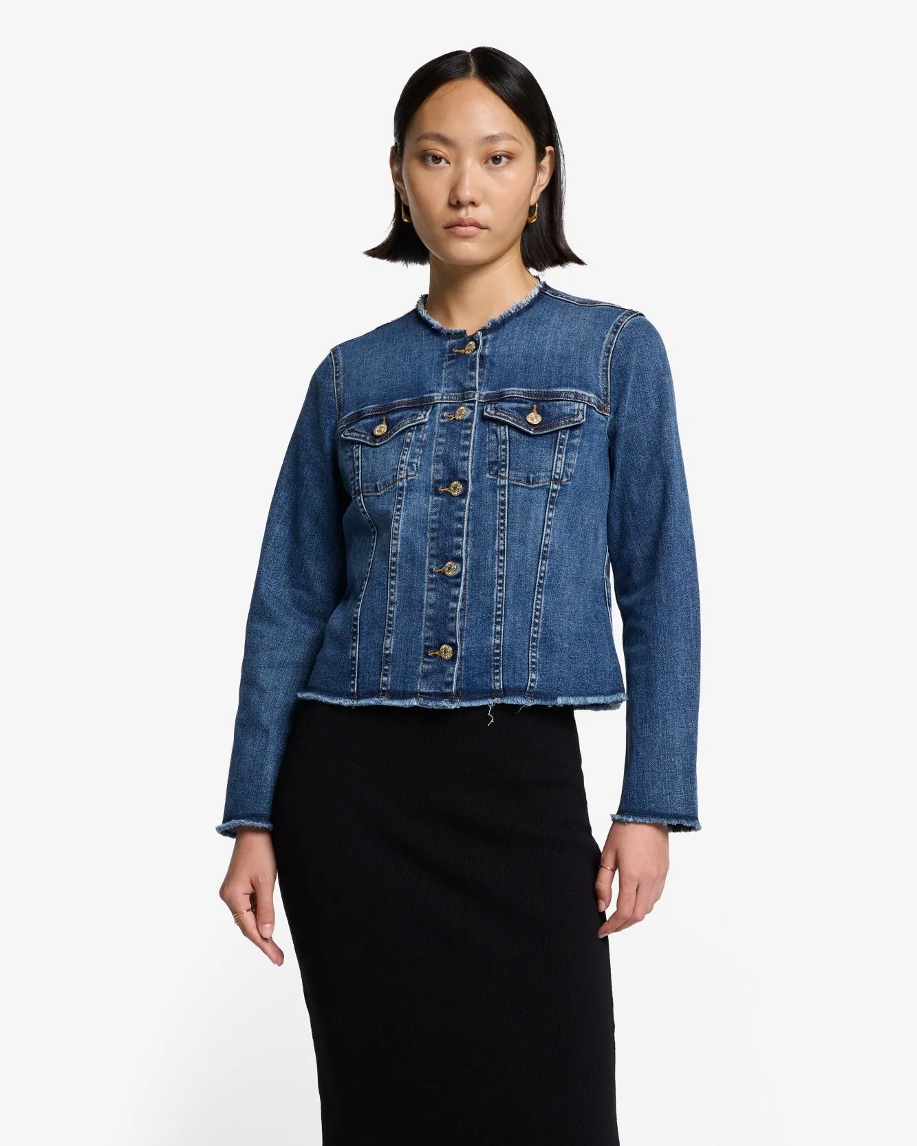 Vicky Denim Jacket in Soho Light sold by 7 For All Mankind product image thumbnail 2