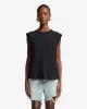 Linen Blend Muscle Tee in Black sold by 7 For All Mankind