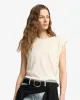 Linen Blend Muscle Tee in Ivory sold by 7 For All Mankind