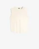 Linen Blend Muscle Tee in Ivory sold by 7 For All Mankind