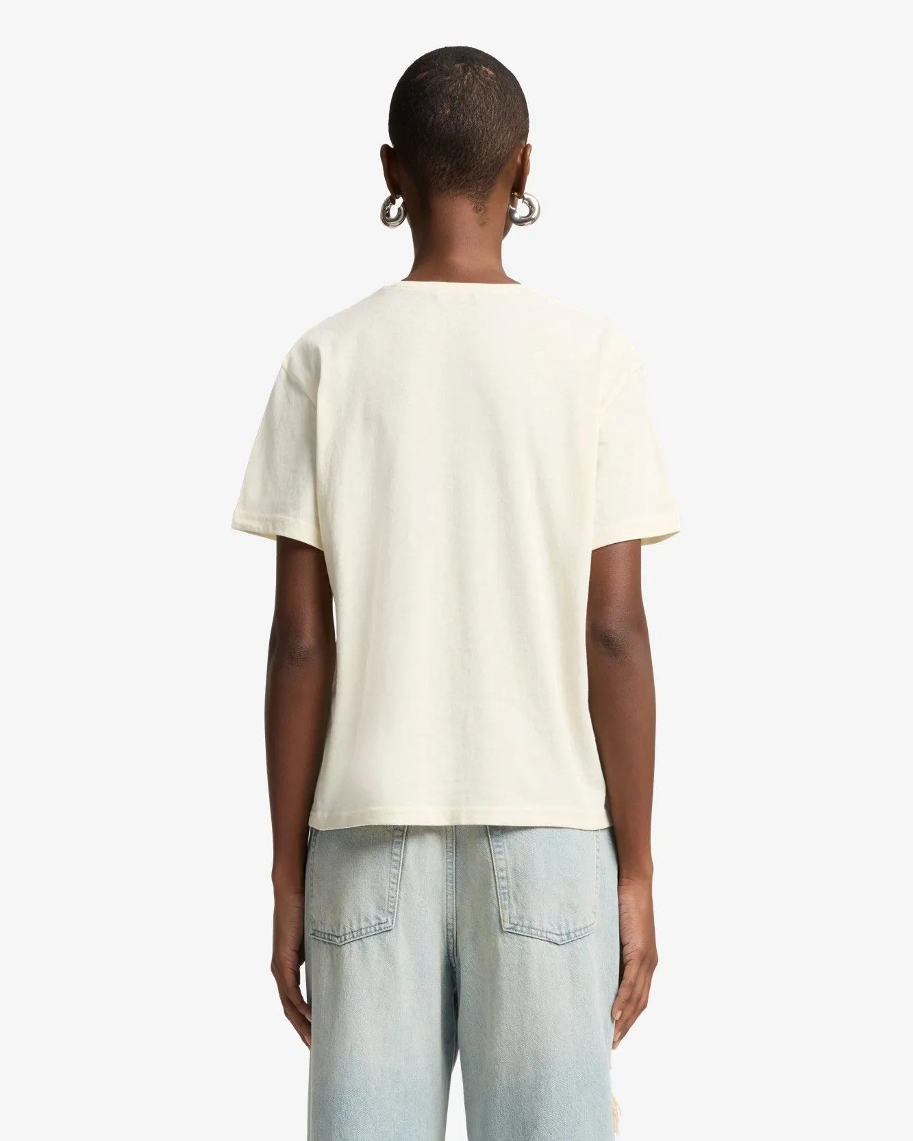 Linen Blend Tee in Ivory sold by 7 For All Mankind product image thumbnail 5