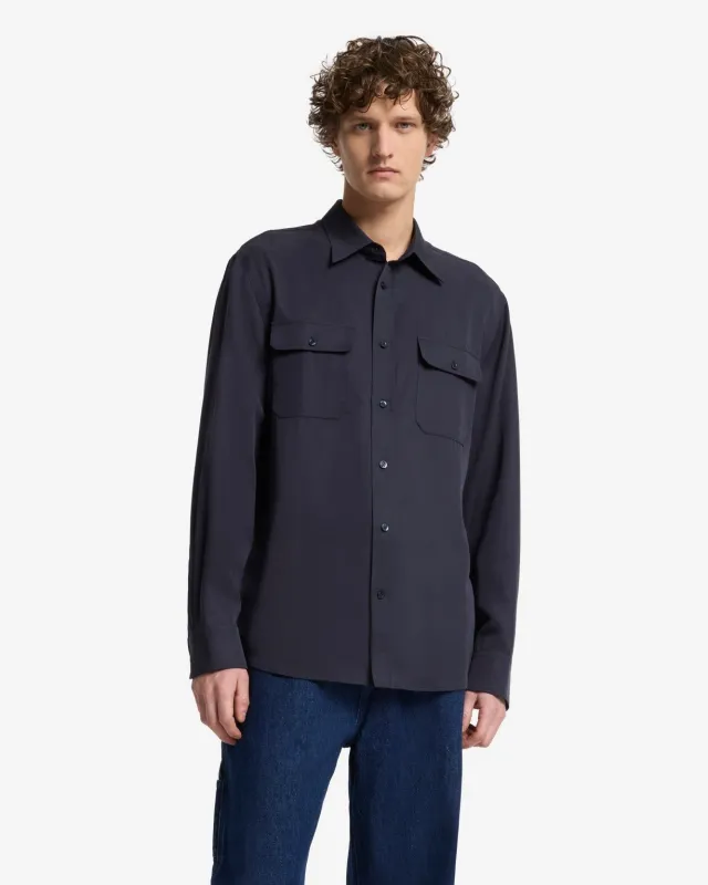 Fluid Military Shirt in Navy sold by 7 For All Mankind