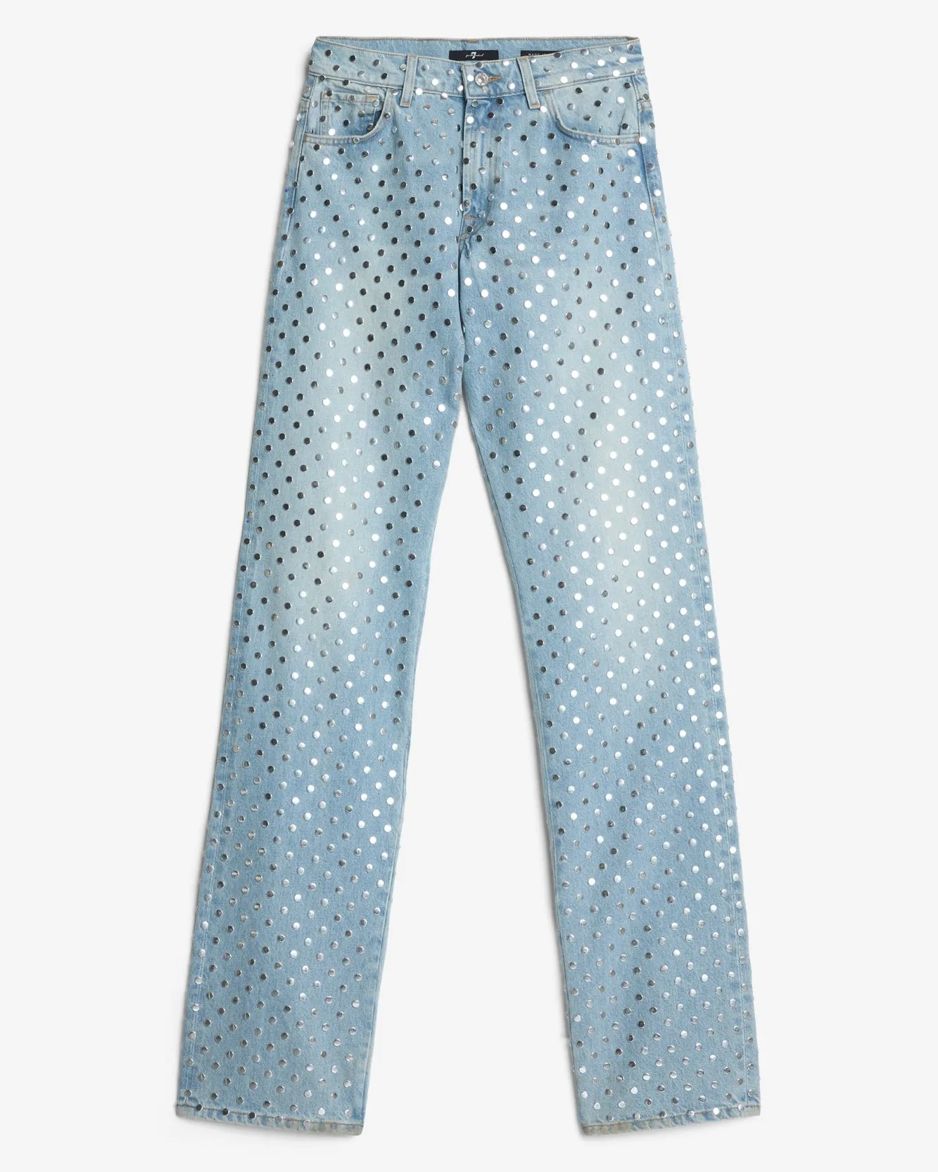 Studded Straight Trouser in Bleach sold by 7 For All Mankind