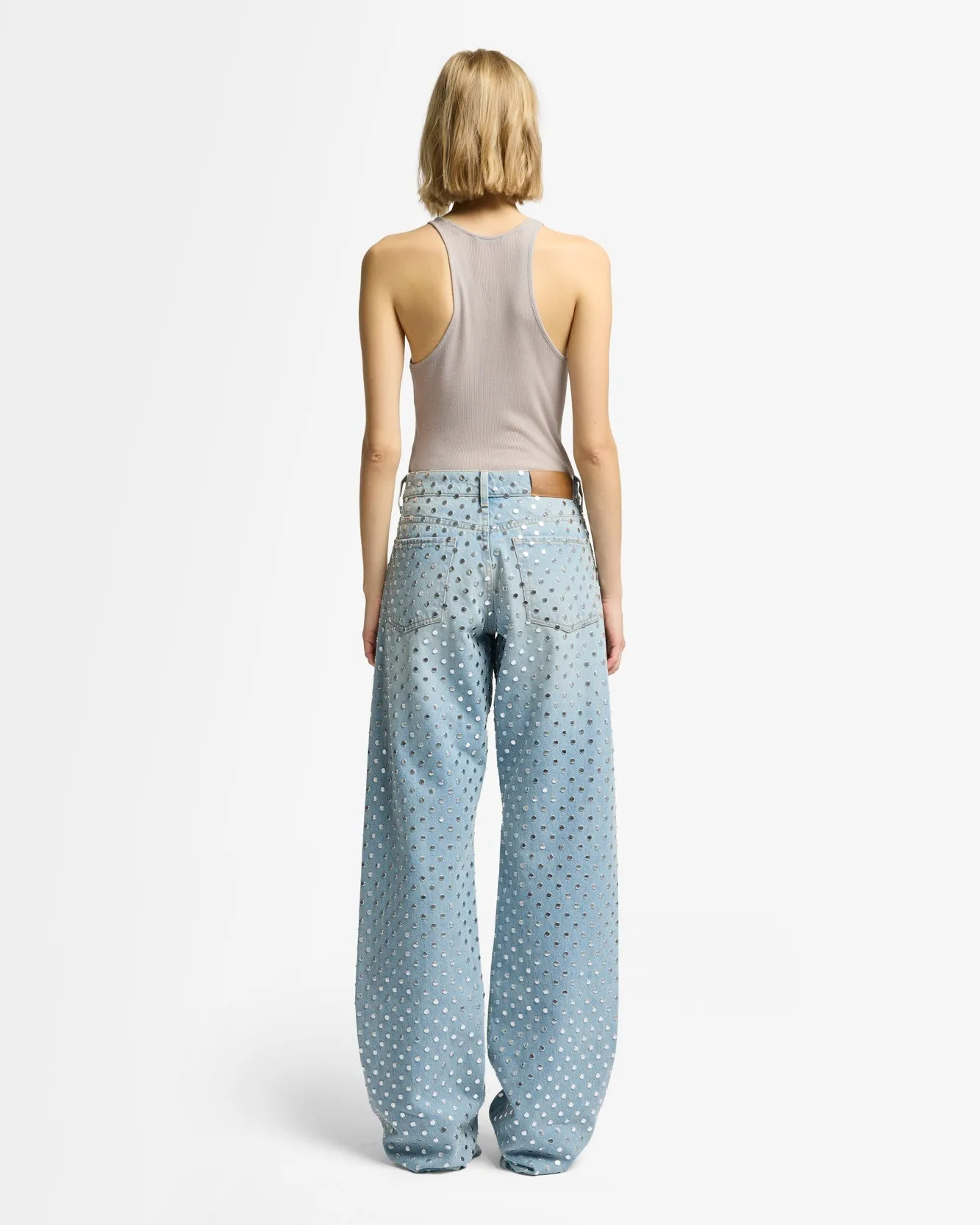 Studded Straight Trouser in Bleach sold by 7 For All Mankind product image thumbnail 5