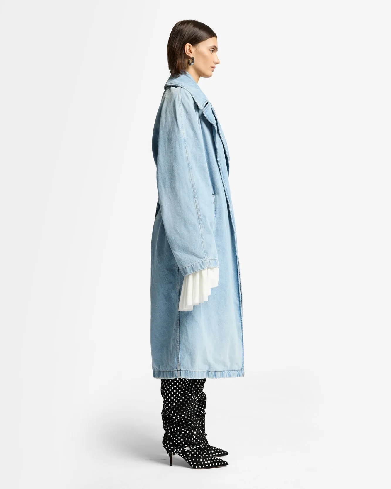 Denim Trench Coat in Bleach sold by 7 For All Mankind product image thumbnail 5