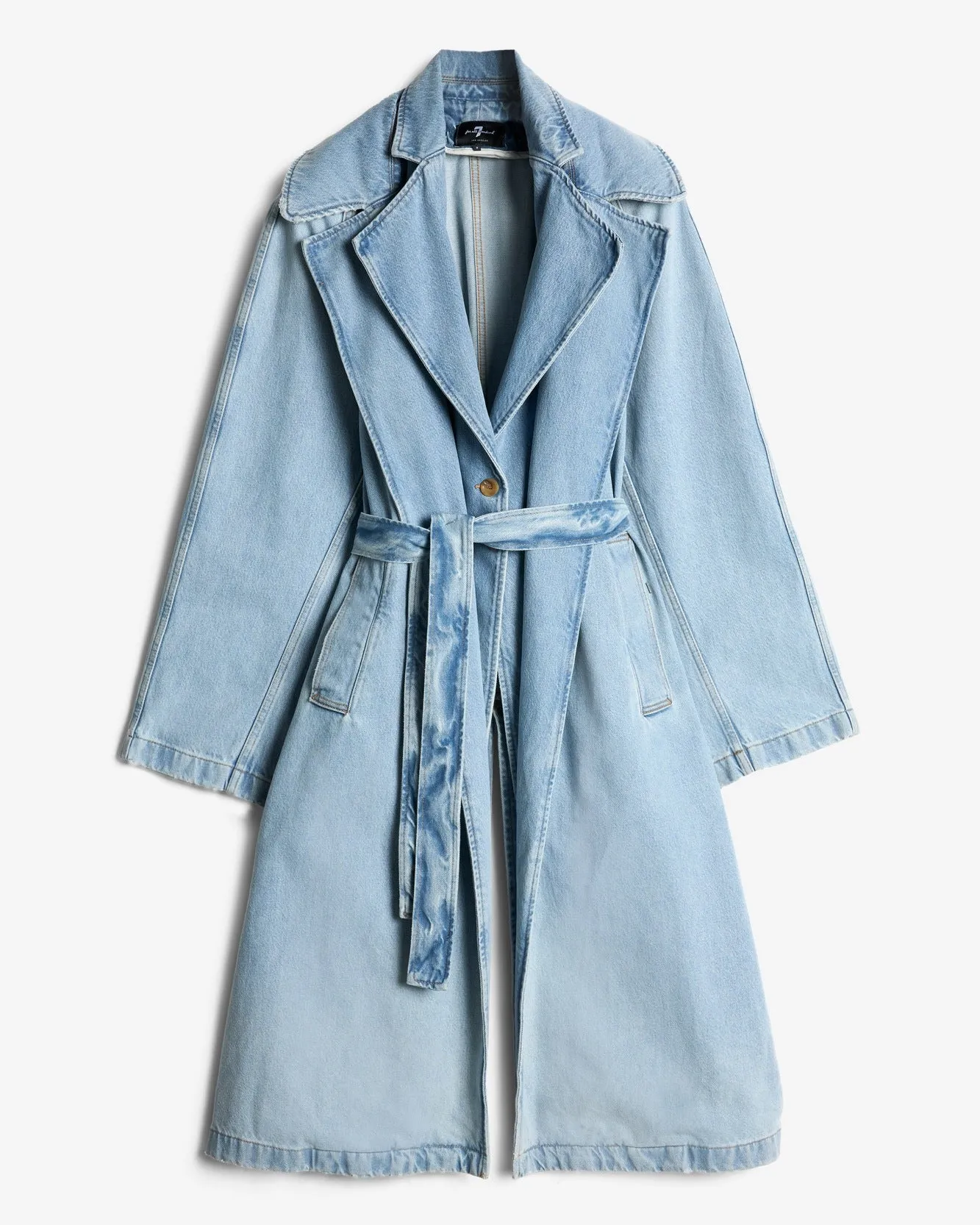 Denim Trench Coat in Bleach sold by 7 For All Mankind