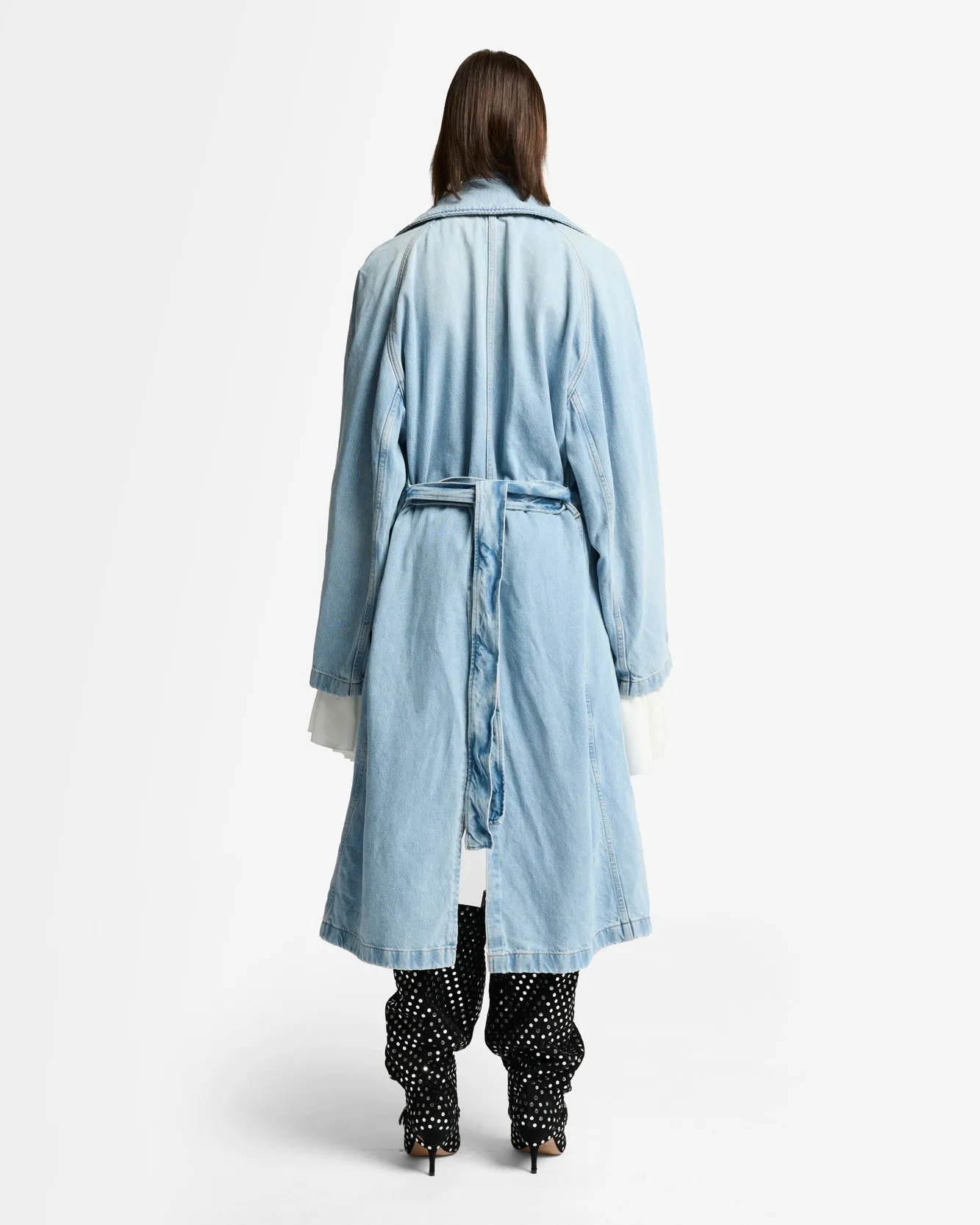 Denim Trench Coat in Bleach sold by 7 For All Mankind product image thumbnail 4