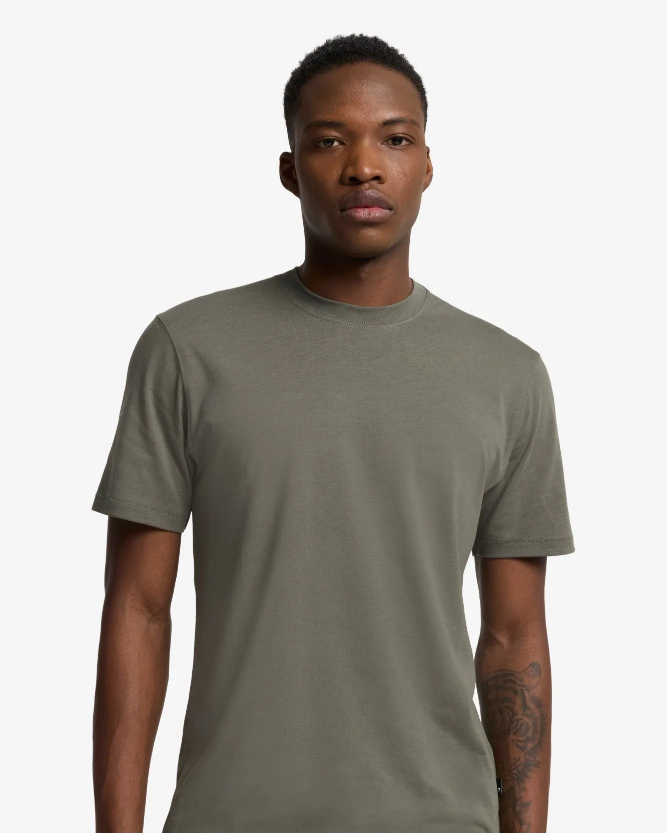 Lyocell Crewneck Tee in Army Green sold by 7 For All Mankind product image thumbnail 3