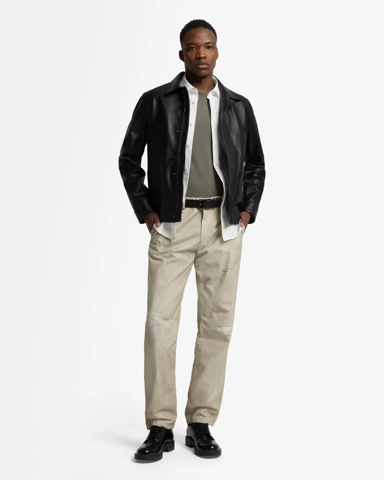 Lyocell Crewneck Tee in Army Green sold by 7 For All Mankind product image thumbnail 2