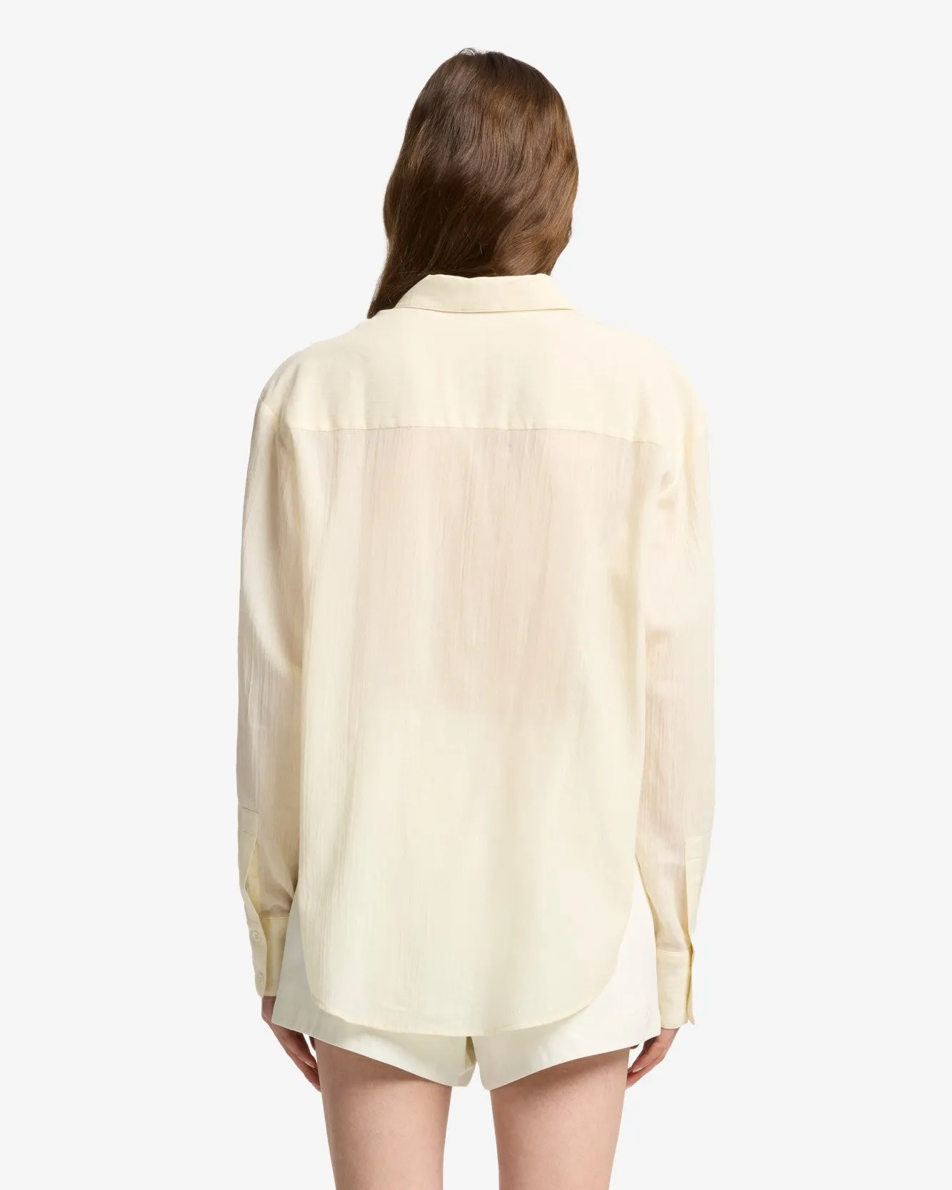 Oversize Button Down Shirt in Ivory sold by 7 For All Mankind product image thumbnail 5