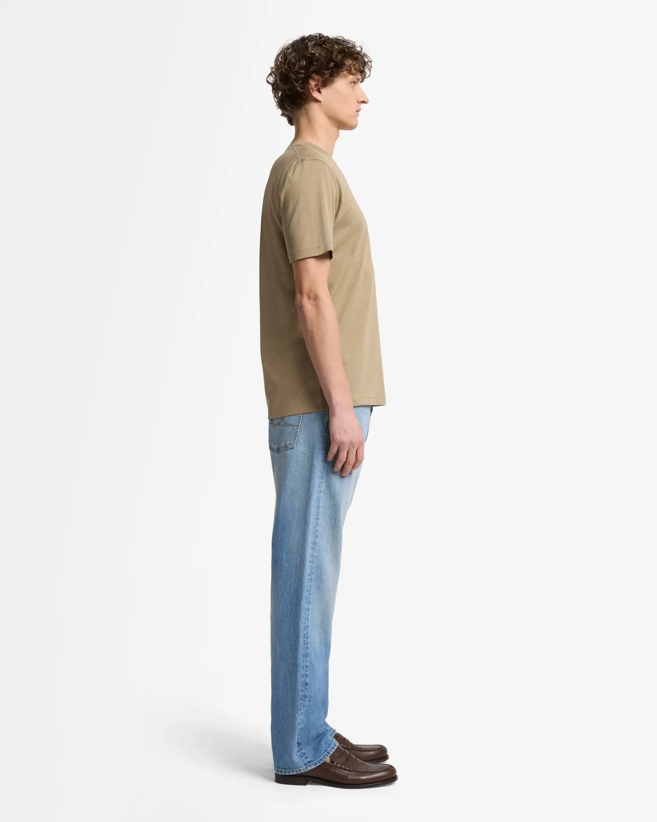 Lyocell Crewneck Tee in Taupe sold by 7 For All Mankind product image thumbnail 5