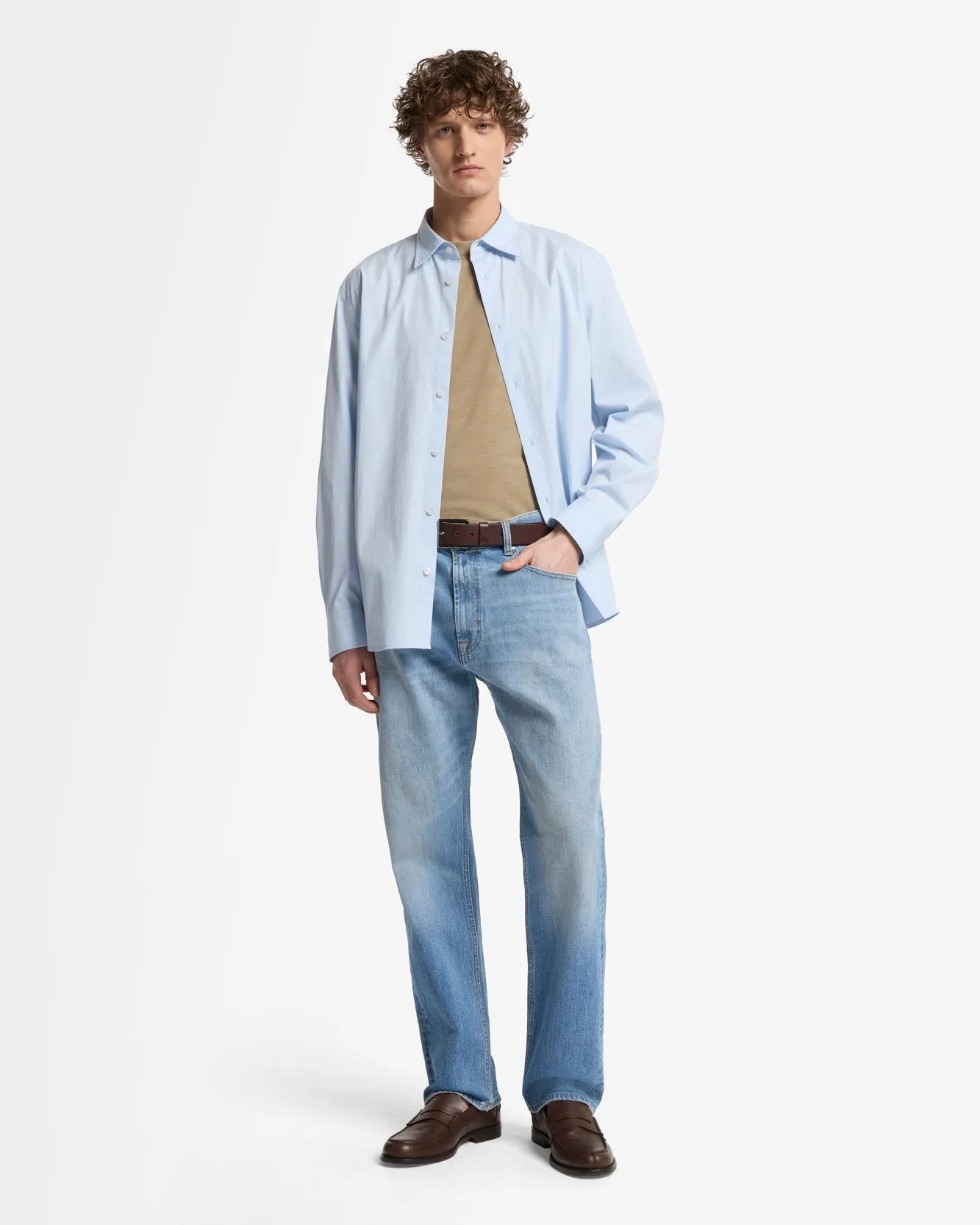 Lyocell Crewneck Tee in Taupe sold by 7 For All Mankind product image thumbnail 2