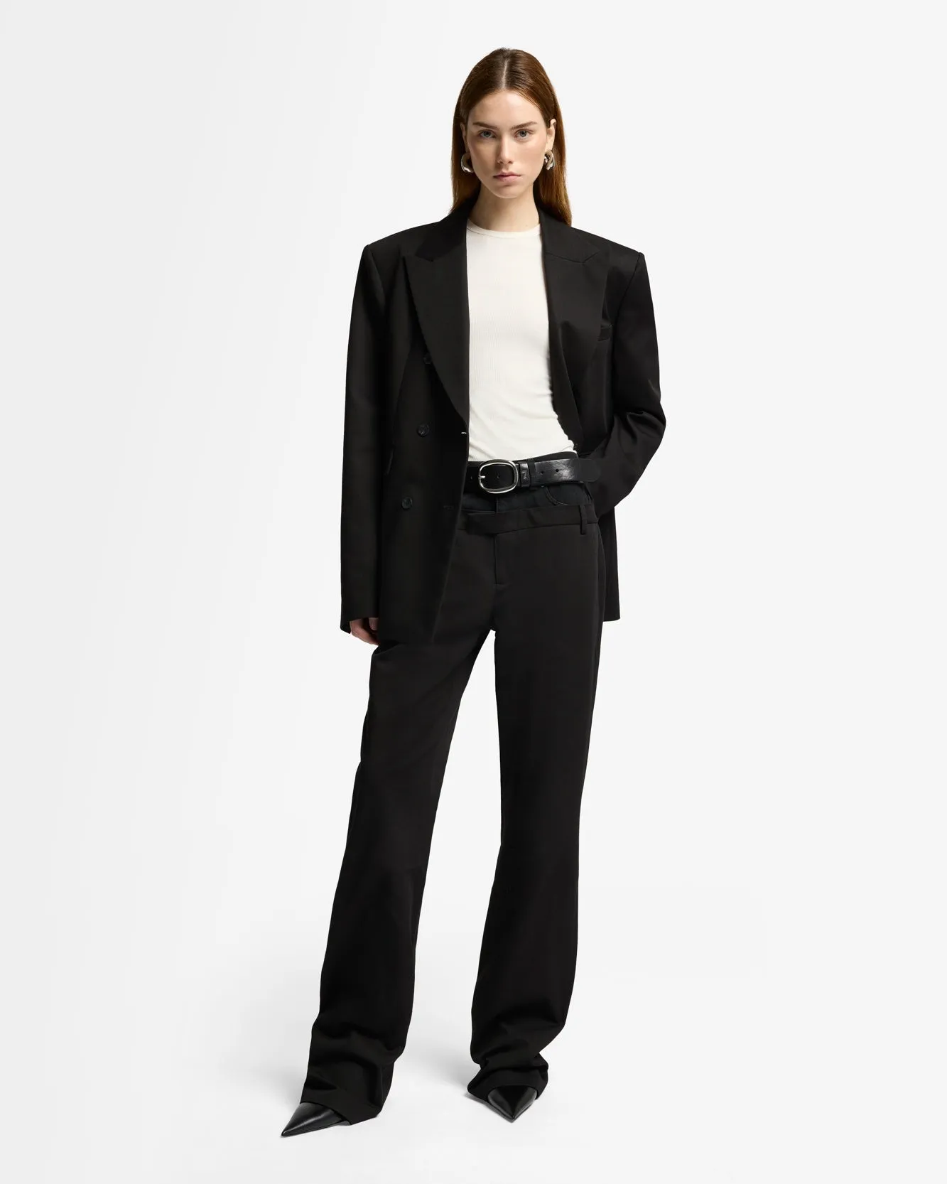 Double Waist Trouser in Black sold by 7 For All Mankind product image thumbnail 2