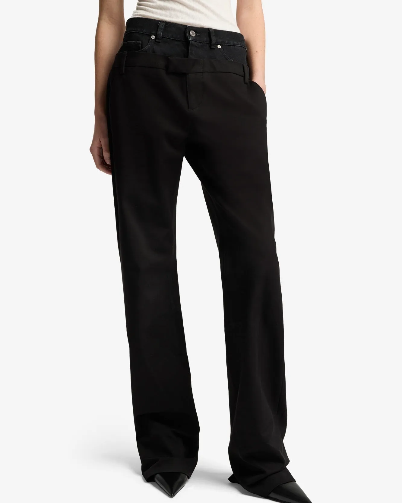 Double Waist Trouser in Black sold by 7 For All Mankind product image thumbnail 4