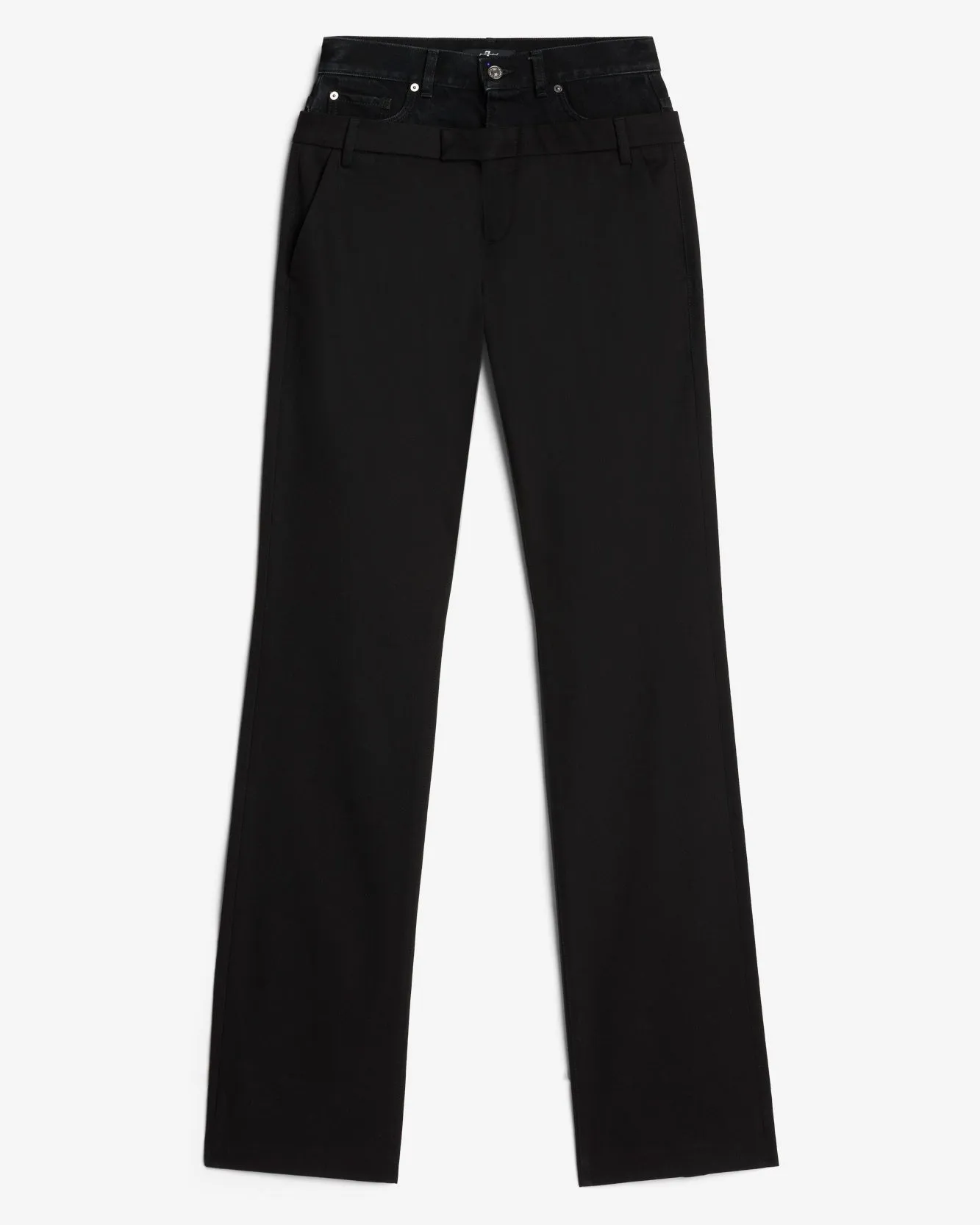 Double Waist Trouser in Black sold by 7 For All Mankind