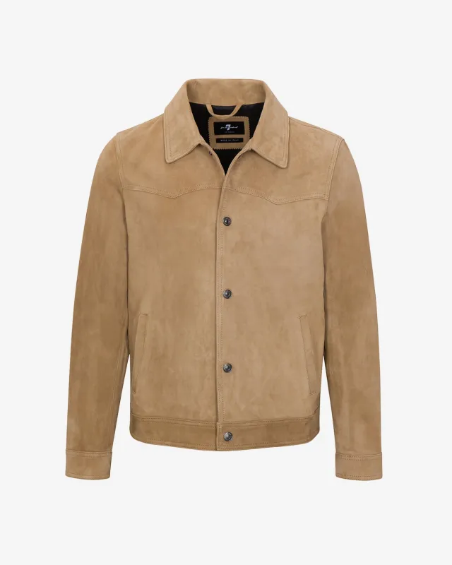 Suede Western Jacket in Bamboo sold by 7 For All Mankind