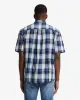 Short Sleeve Button Up Shirt in Indigo Check sold by 7 For All Mankind