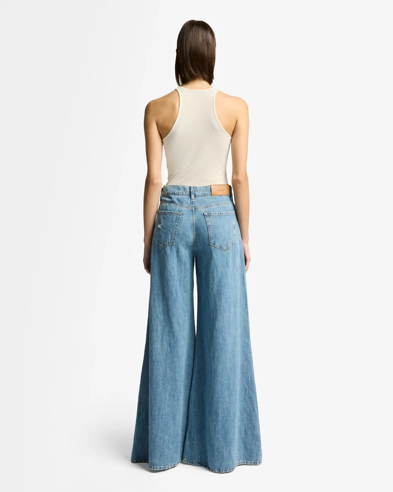 Indigo Linen Willow Palazzo Wide Leg in Arizona sold by 7 For All Mankind product image thumbnail 5