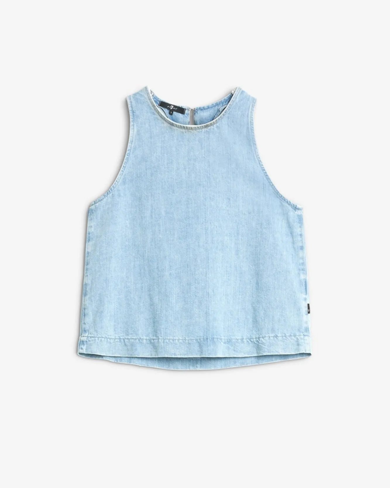 Indigo Linen Sleeveless Top in Kansas sold by 7 For All Mankind