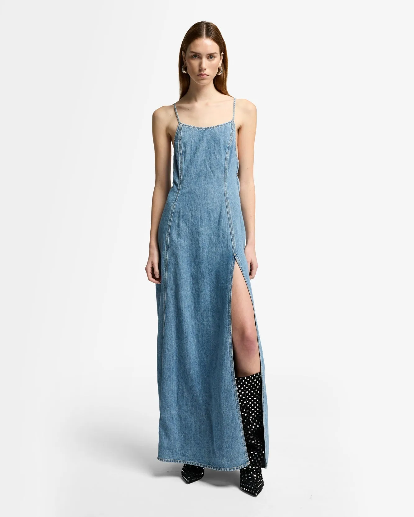 Indigo Linen Sleeveless Maxi Dress in Arizona sold by 7 For All Mankind product image thumbnail 2