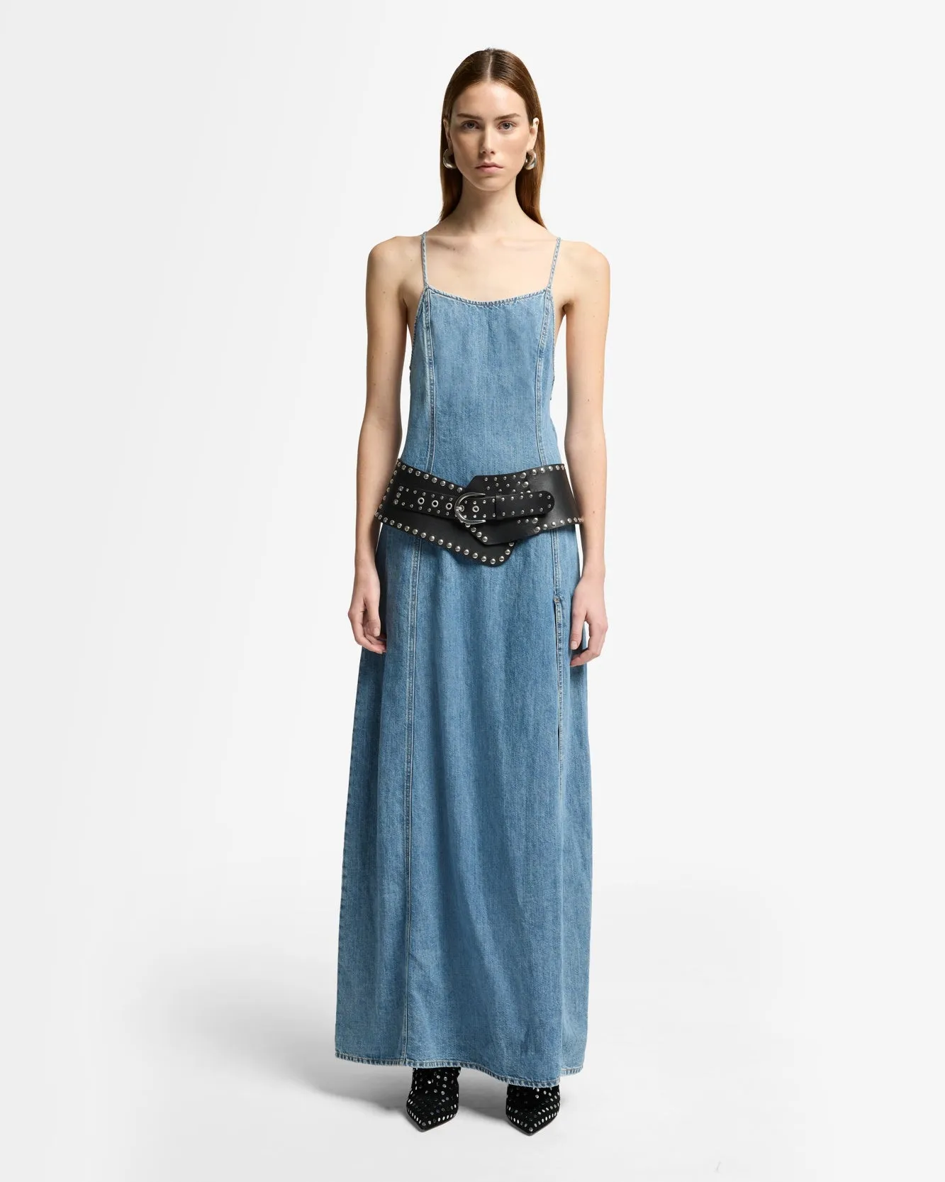 Indigo Linen Sleeveless Maxi Dress in Arizona sold by 7 For All Mankind product image thumbnail 3