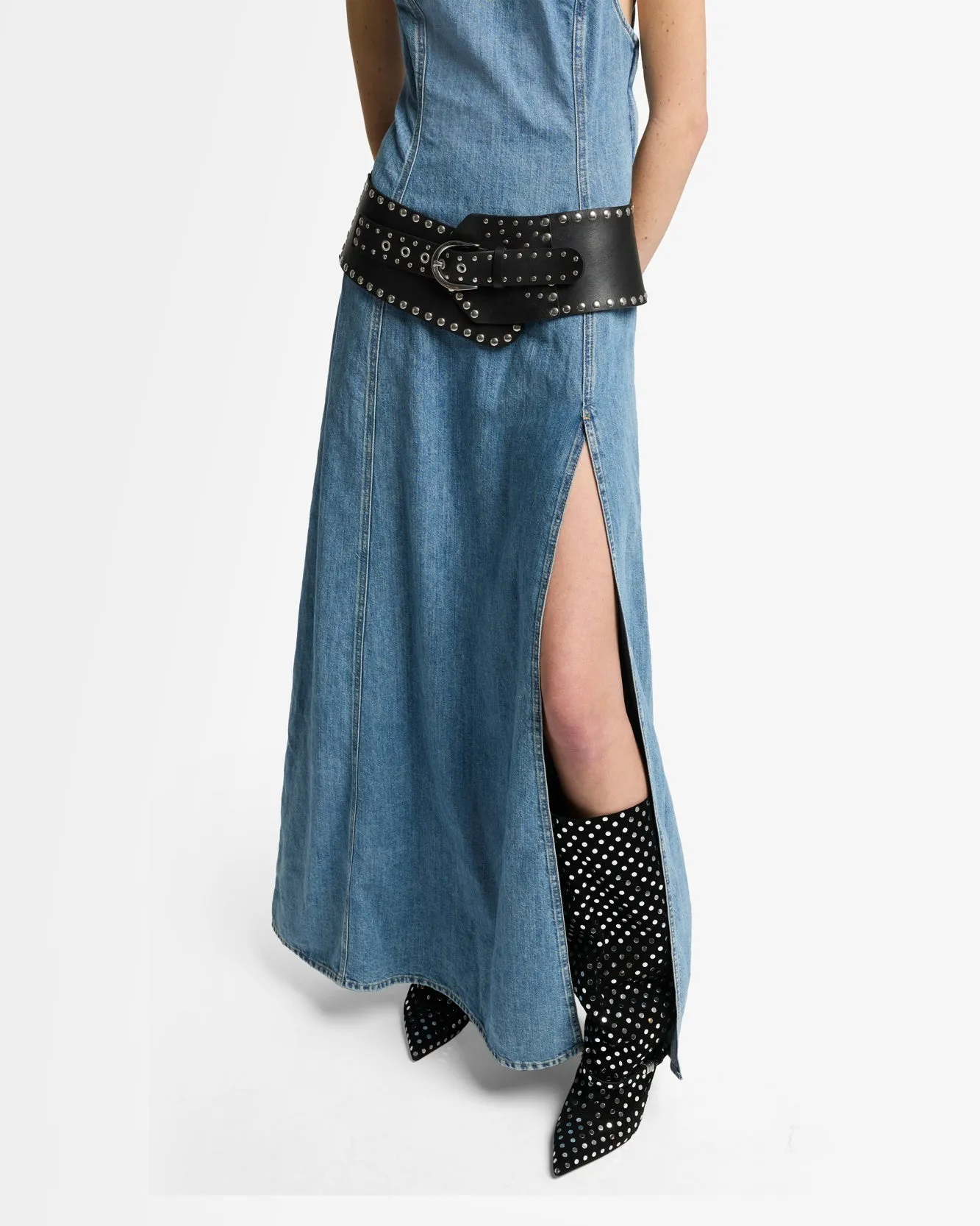 Indigo Linen Sleeveless Maxi Dress in Arizona sold by 7 For All Mankind product image thumbnail 4