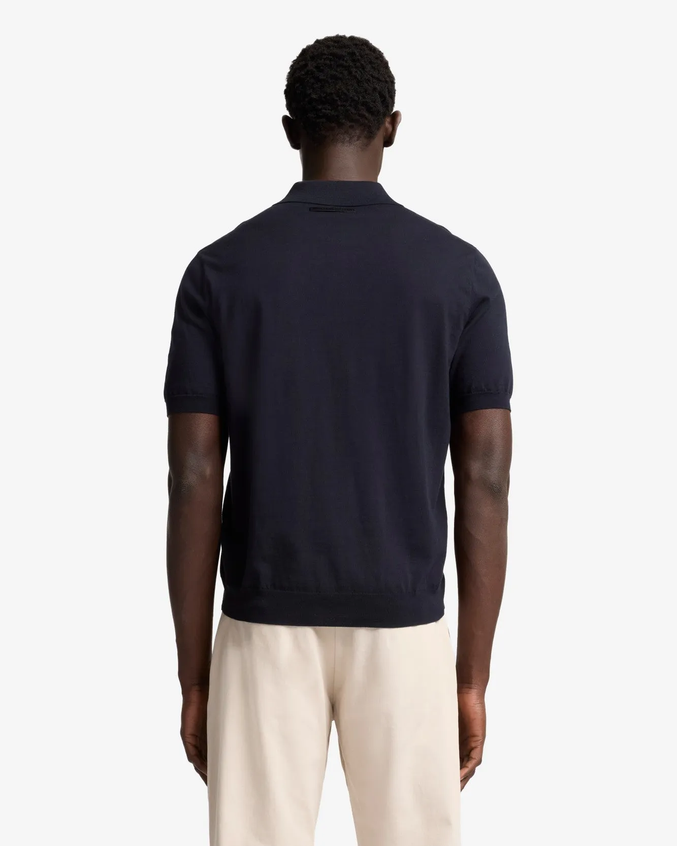 Short Sleeve Polo Sweater in Navy sold by 7 For All Mankind product image thumbnail 5