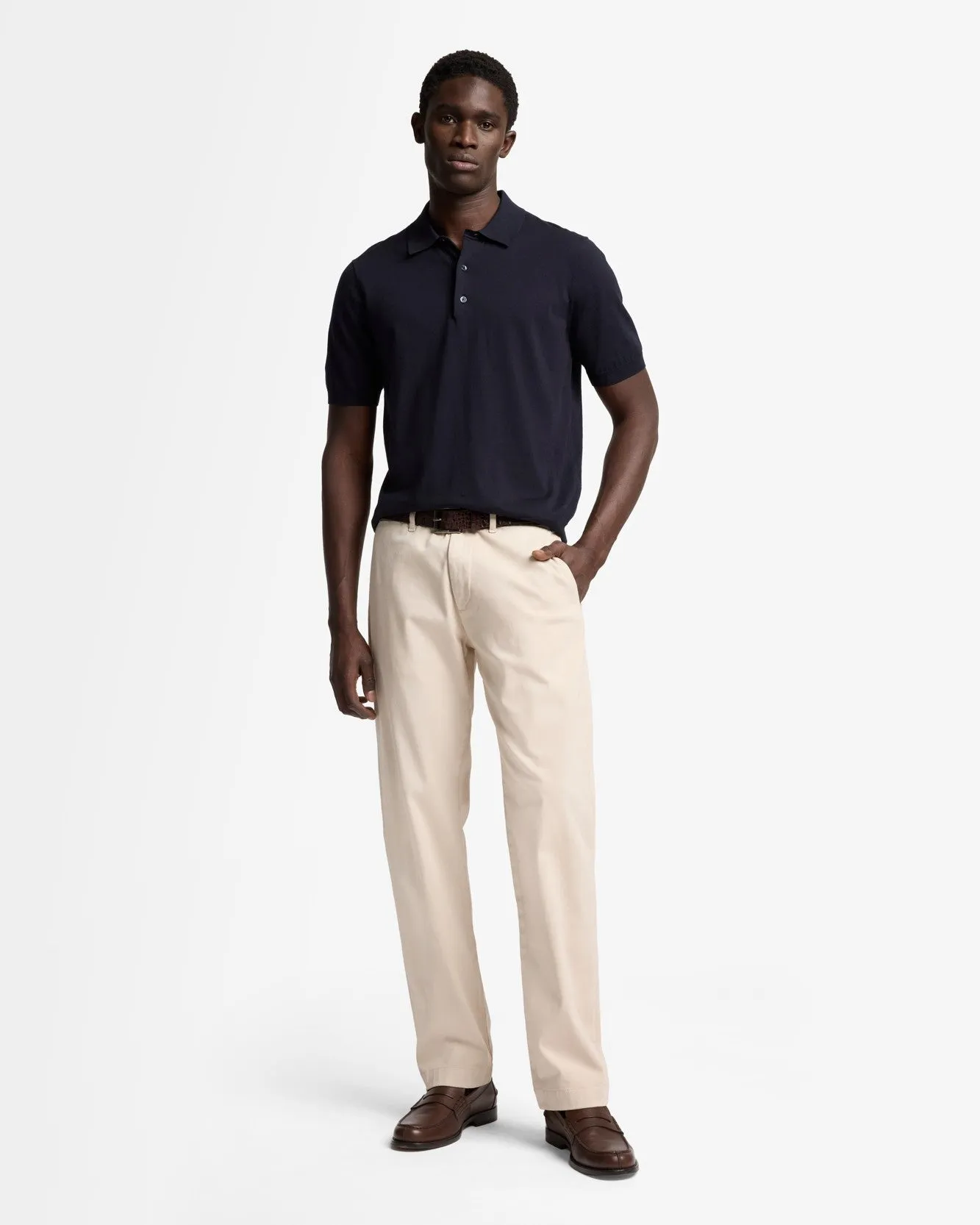 Short Sleeve Polo Sweater in Navy sold by 7 For All Mankind product image thumbnail 3