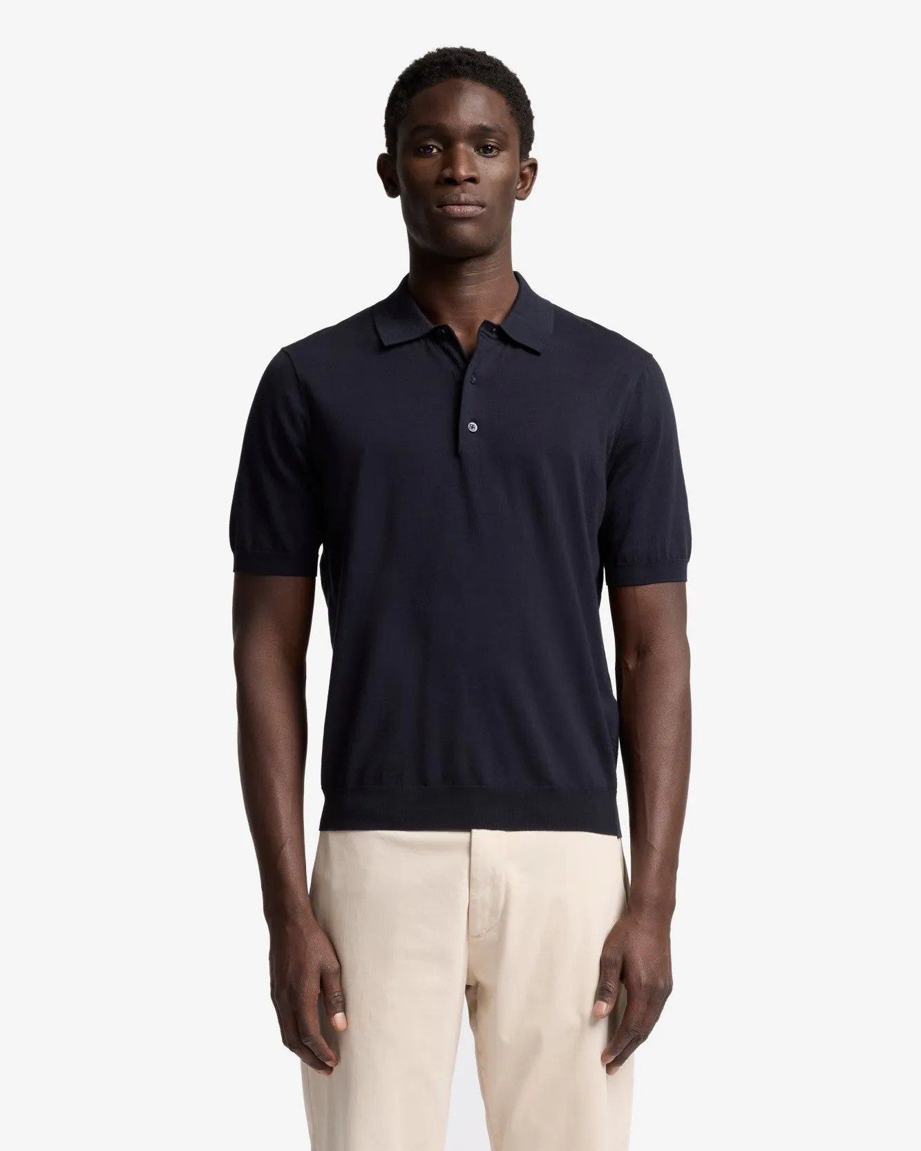 Short Sleeve Polo Sweater in Navy sold by 7 For All Mankind product image thumbnail 2