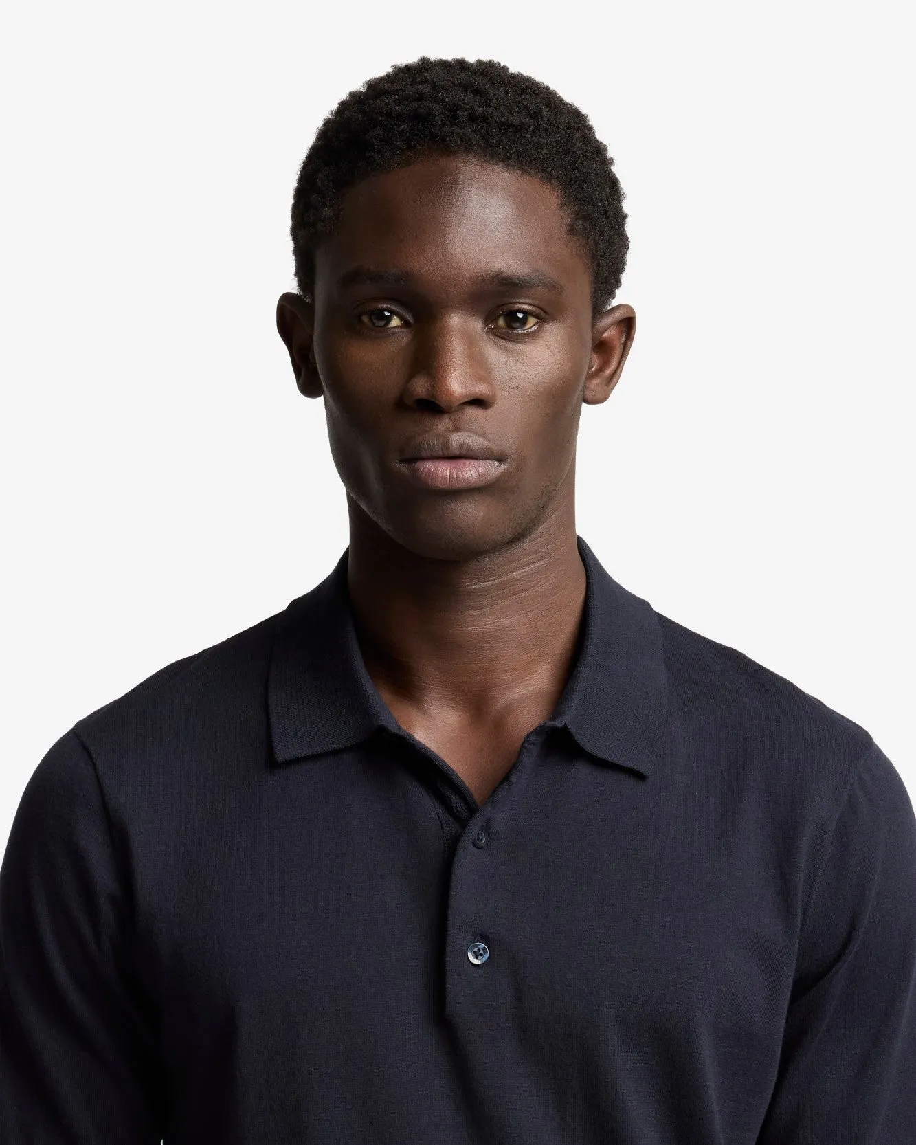 Short Sleeve Polo Sweater in Navy sold by 7 For All Mankind product image thumbnail 4