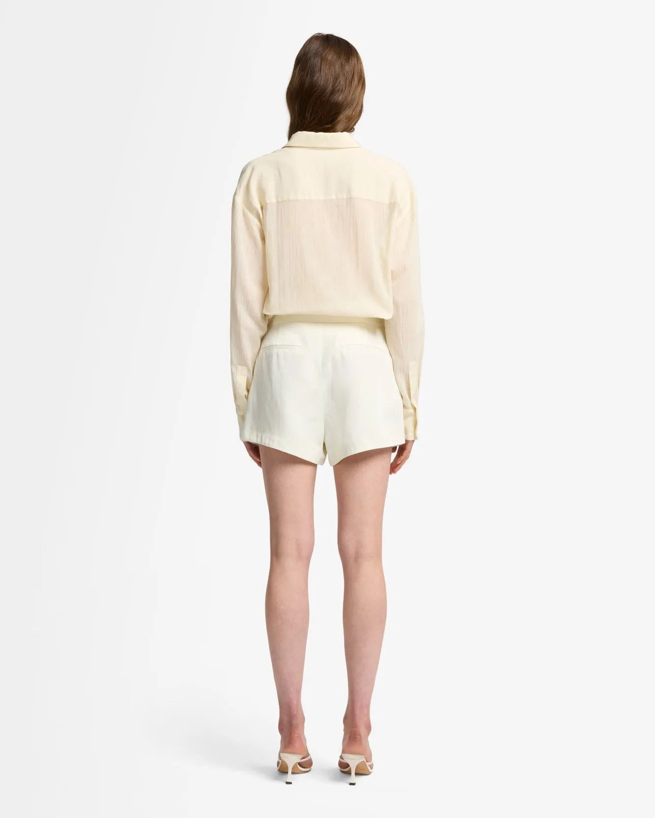 Linen Blend Chino Short in Ivory sold by 7 For All Mankind product image thumbnail 5