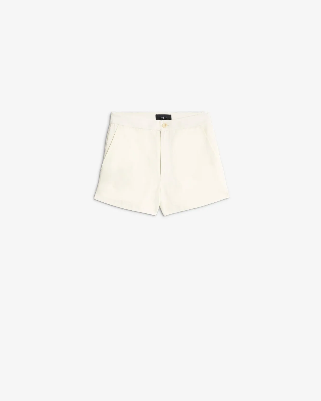Linen Blend Chino Short in Ivory sold by 7 For All Mankind