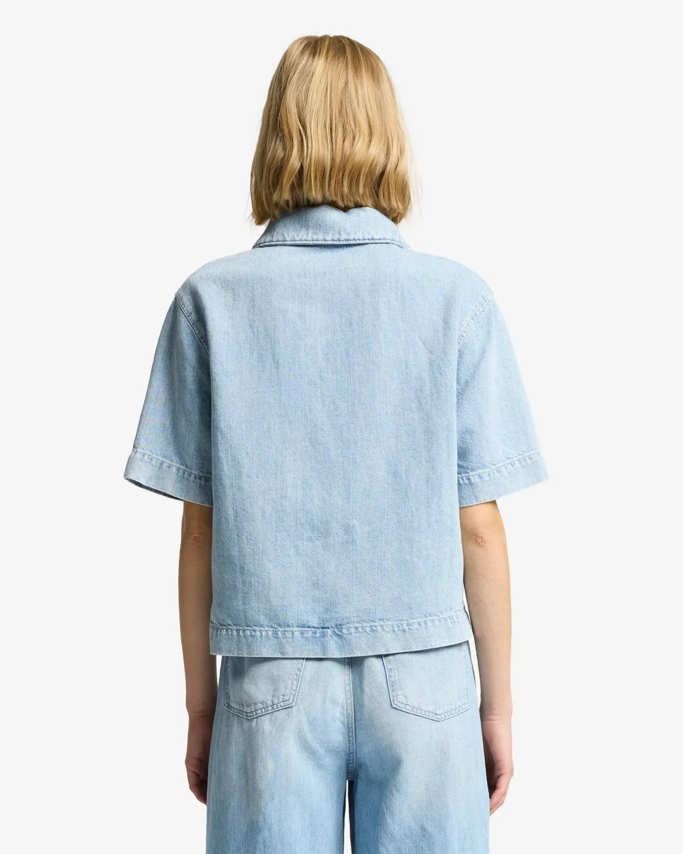 Indigo Linen Polo in Kansas sold by 7 For All Mankind product image thumbnail 5