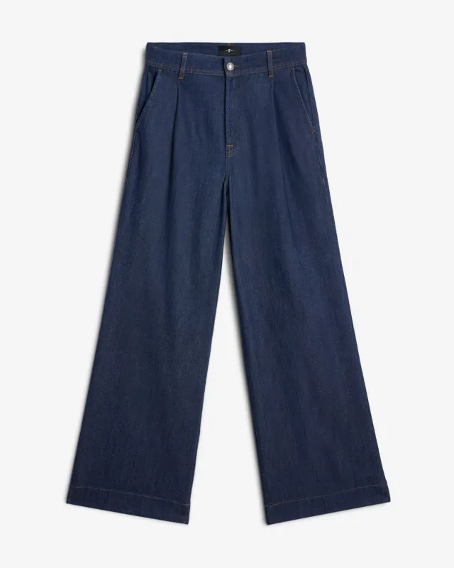 Weightless Pleated Denim Trouser in Halona sold by 7 For All Mankind
