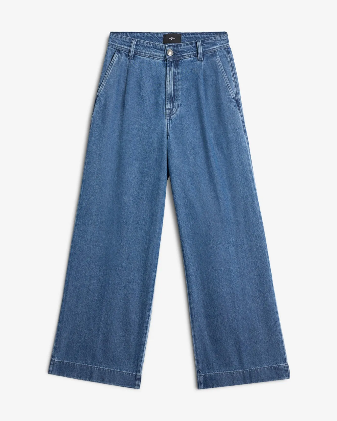 Weightless Pleated Denim Trouser in Hilo sold by 7 For All Mankind
