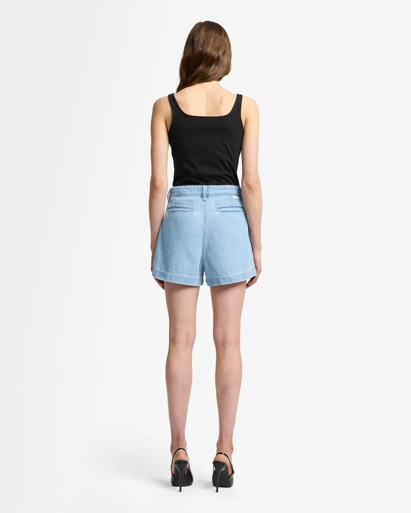 Weightless Pleated Denim Short in Hana sold by 7 For All Mankind product image thumbnail 5