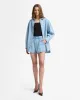 Weightless Pleated Denim Short in Hana sold by 7 For All Mankind