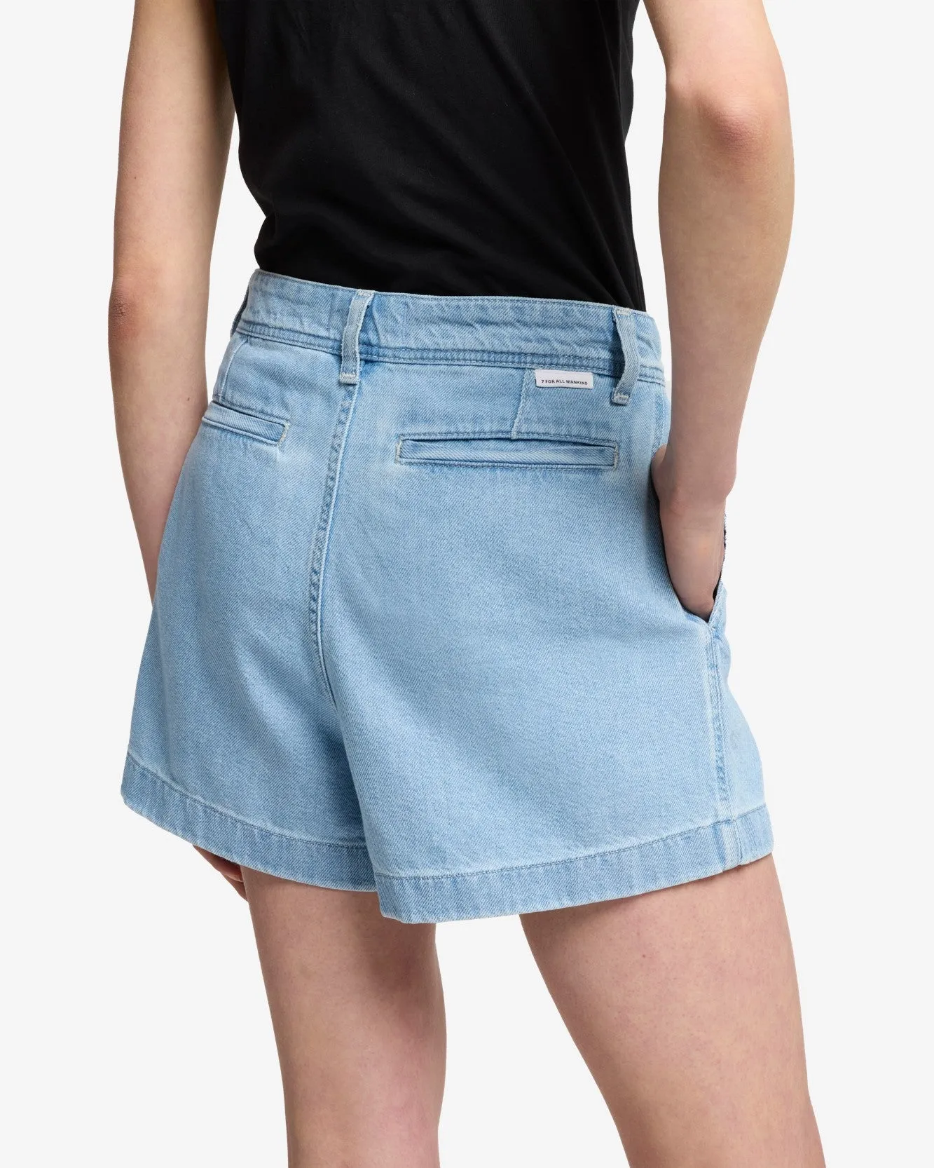 Weightless Pleated Denim Short in Hana sold by 7 For All Mankind product image thumbnail 4