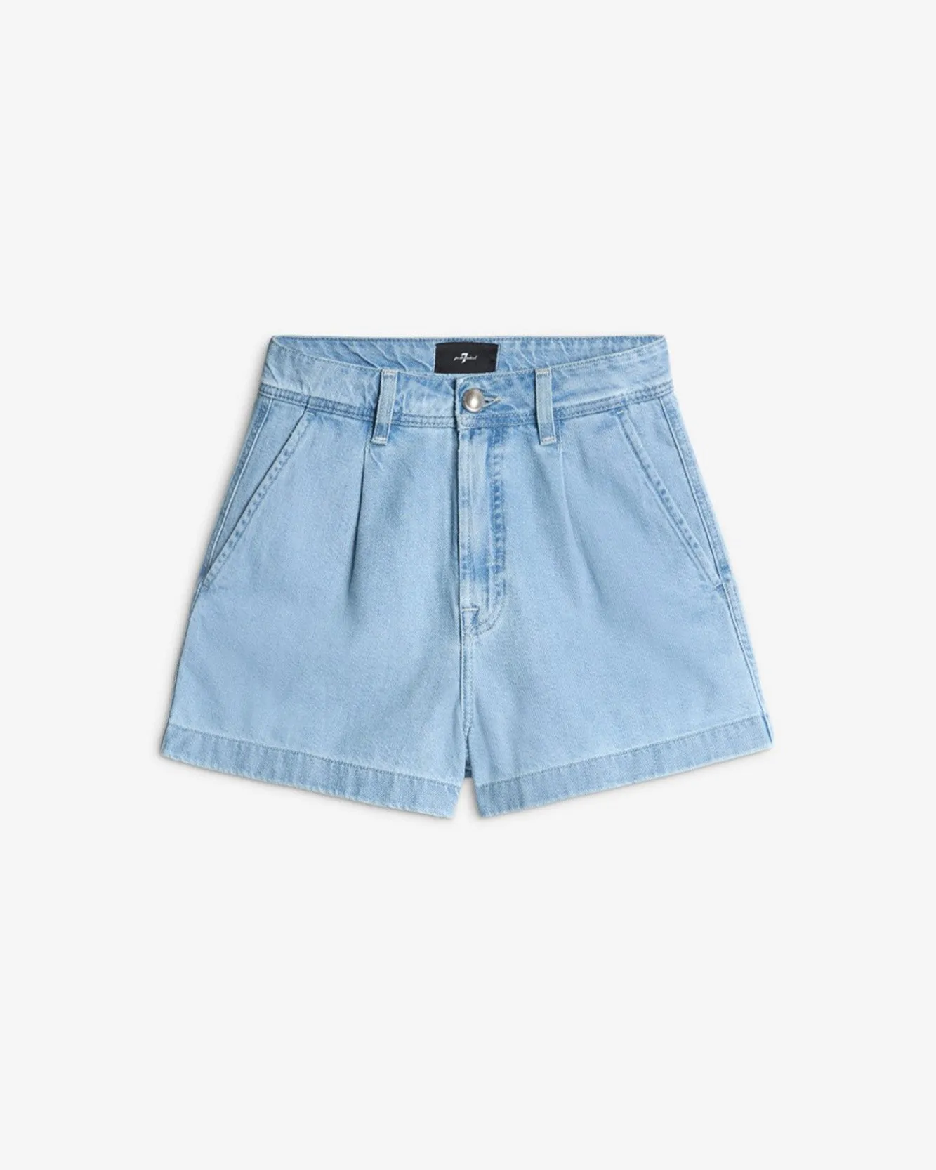 Weightless Pleated Denim Short in Hana sold by 7 For All Mankind