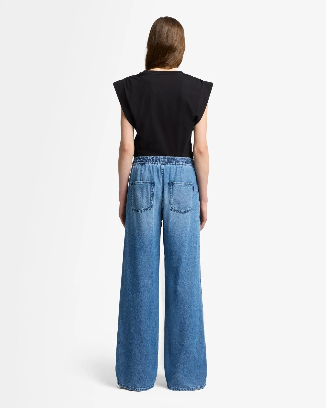 Weightless Wide Leg Denim Pant in Hilo sold by 7 For All Mankind product image thumbnail 5