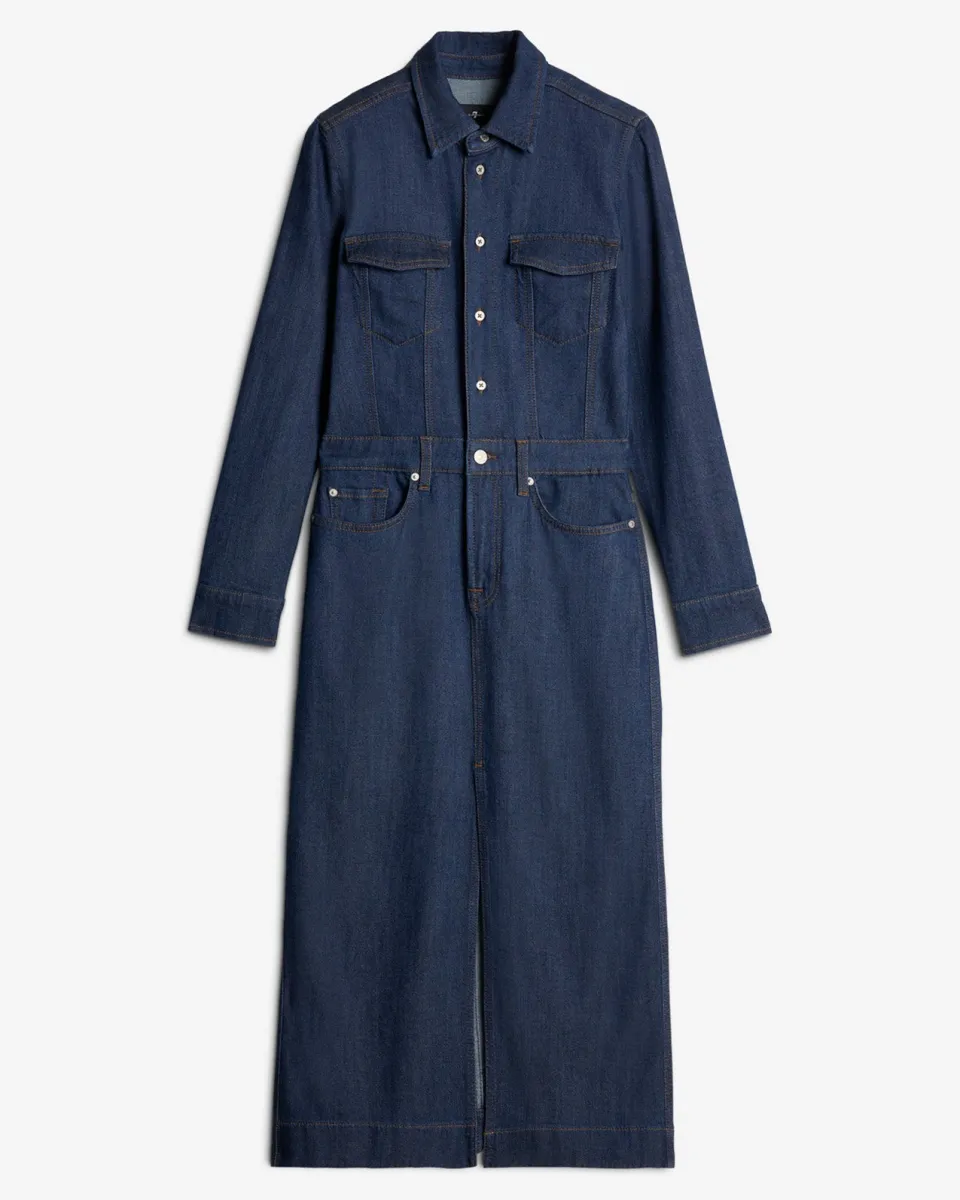 Weightless Denim Maxi Dress in Halona sold by 7 For All Mankind