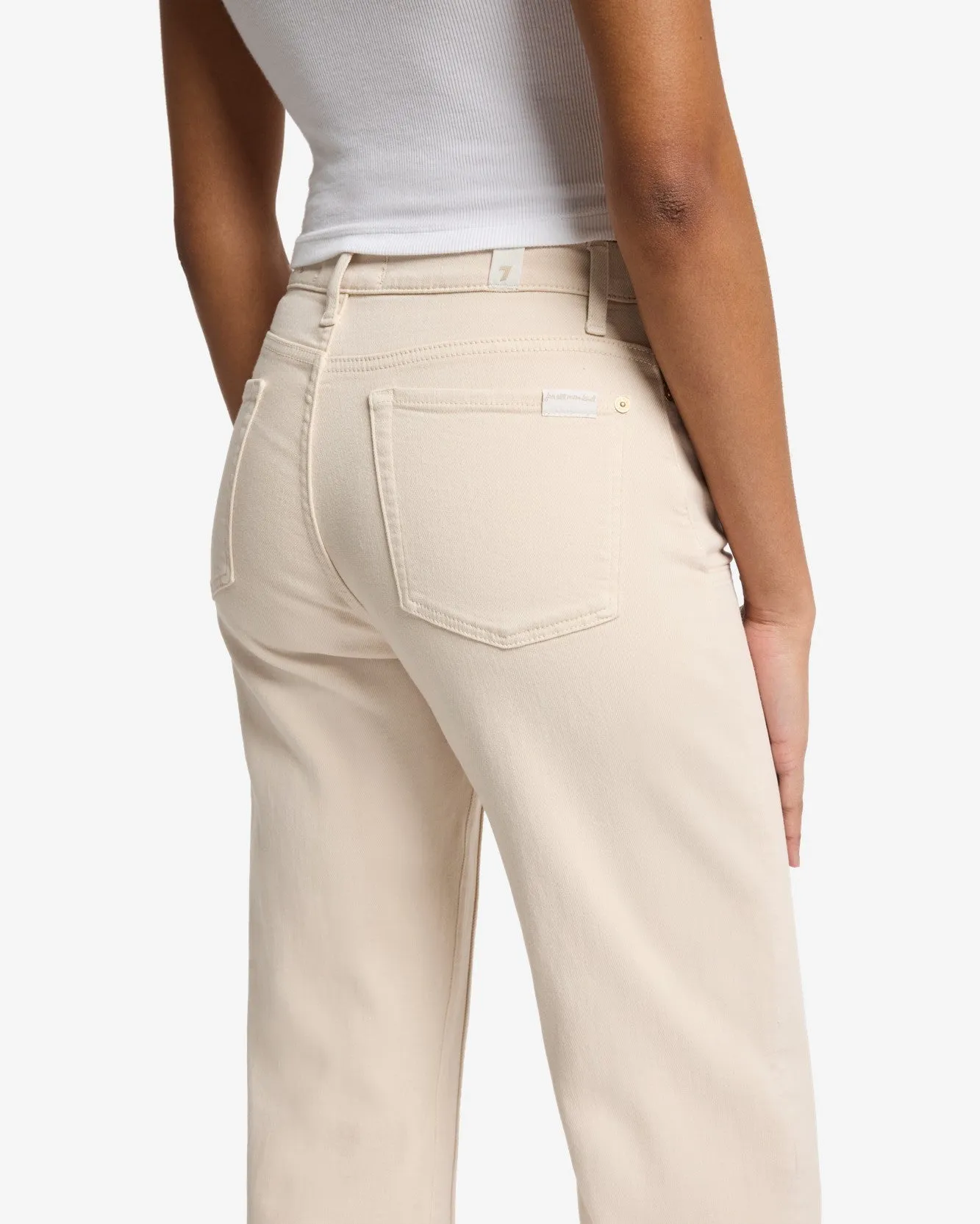 Luxe Vintage Cropped Alexa in Creme sold by 7 For All Mankind product image thumbnail 4