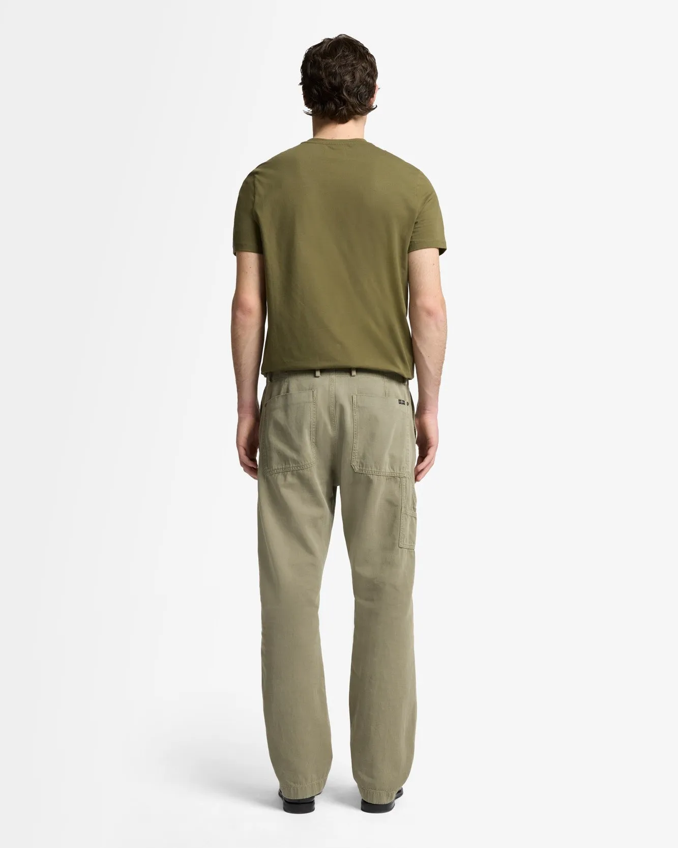 Linen Blend Carpenter Chino in Olive sold by 7 For All Mankind product image thumbnail 5